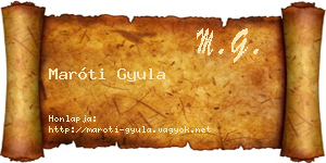 Maróti Gyula névjegykártya