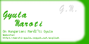 gyula maroti business card